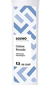 Amazon Brand - Solimo Cotton Rounds, 100 Count (Pack of 1)