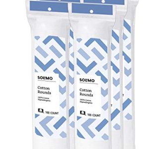 Amazon Brand - Solimo Cotton Rounds, 100ct (Pack of 6)
