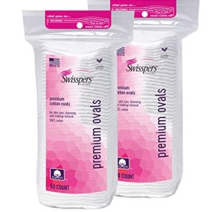 Swisspers Premium 100 Percent Cotton Ovals, Reclosable Bags, 2 Pack