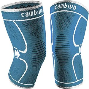 CAMBIVO 2 Pack Knee Brace, Knee Compression Sleeve Support for Men and Women